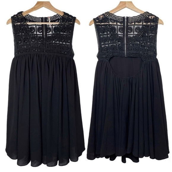 FREE PEOPLE Boho Crochet Lace Babydoll Dress size XS - Picture 1 of 7
